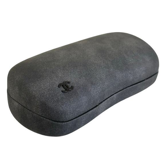 Chanel Sunglasses Eyeglasses Large Gray Suede Clamshell CC Logo CASE ONLY Rare - Picture 1 of 8